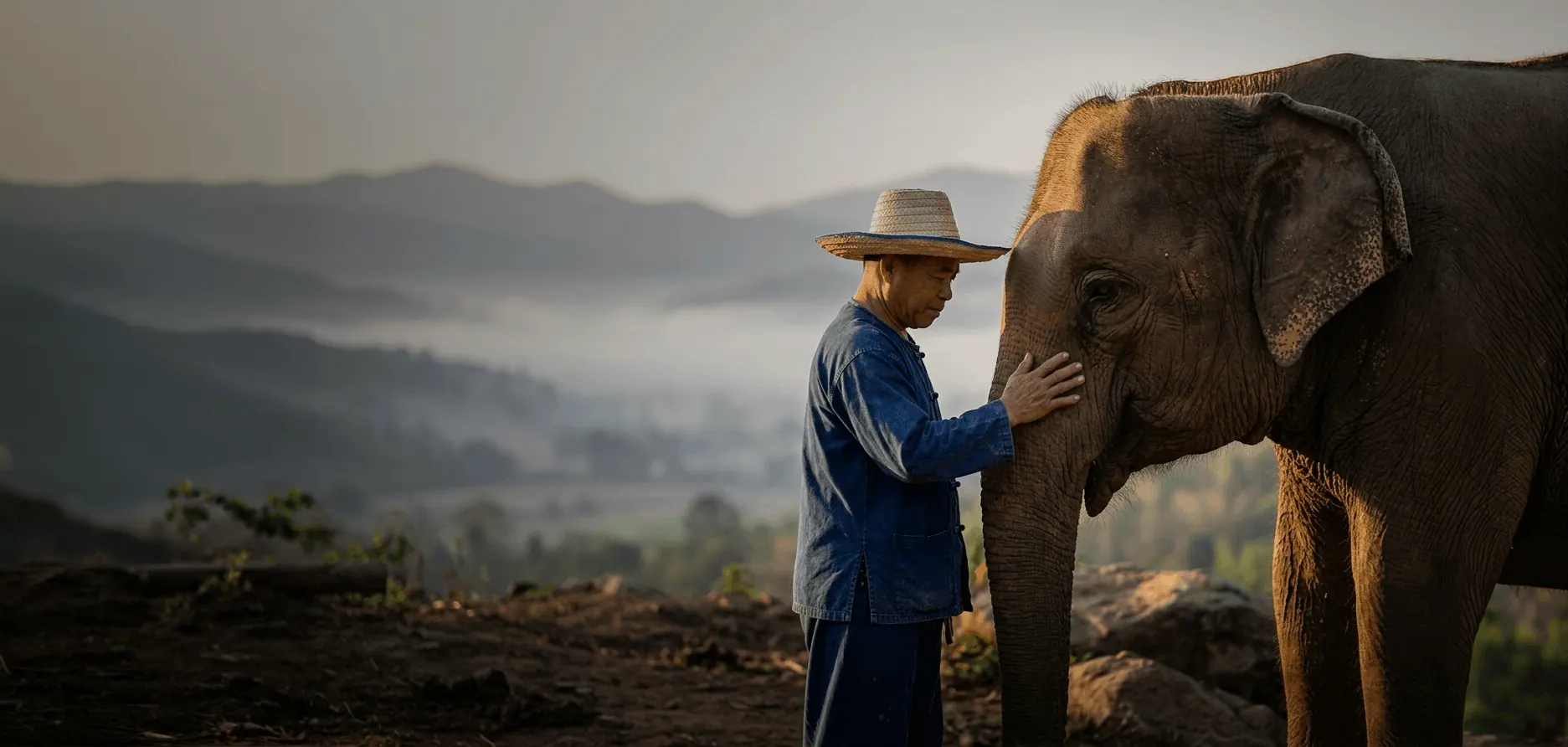 Tony and the family team who run Doi Lom Elephant Sanctuary in Mae Taeng, Chiang Mai